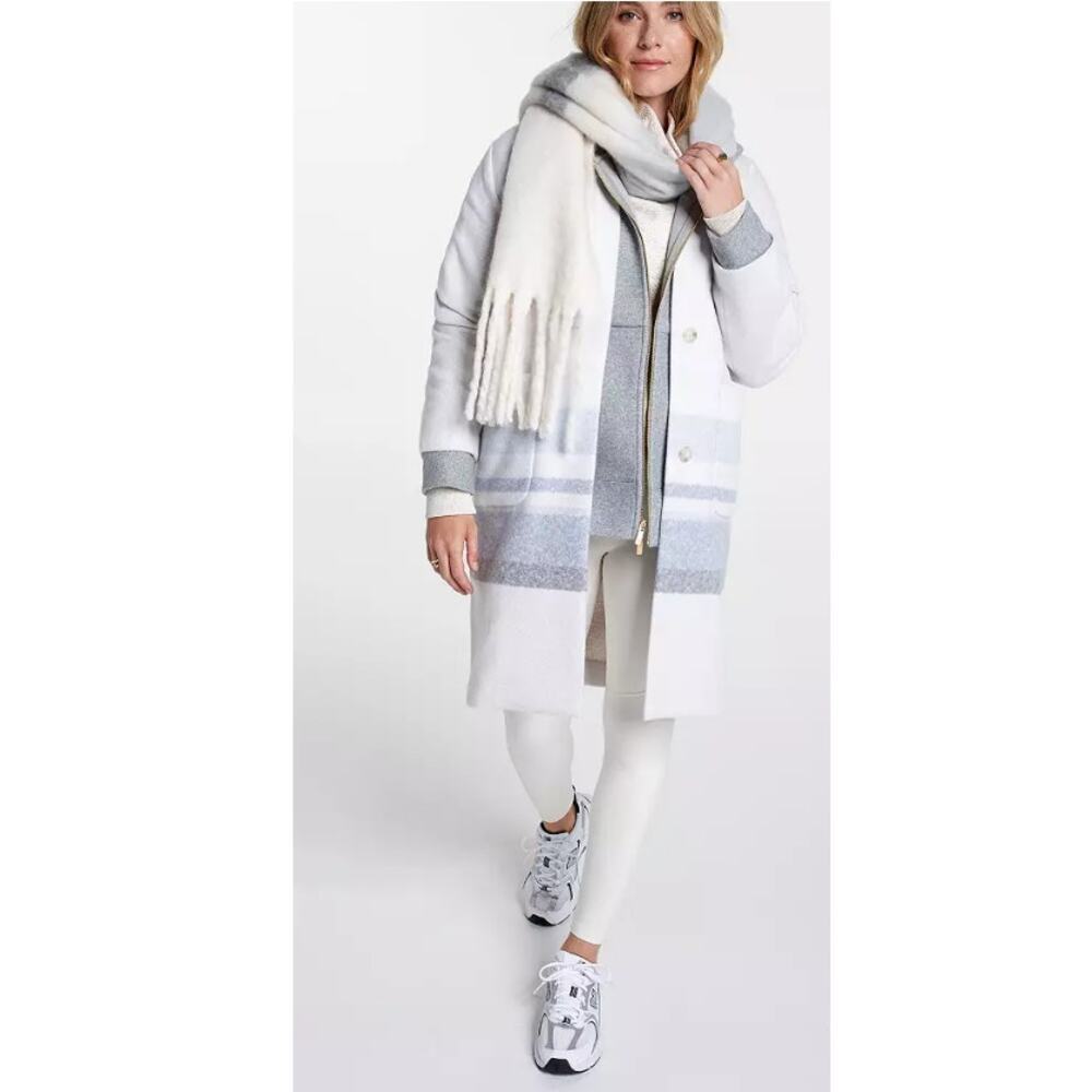 CALIA Women's Gray Stripe Luxe Scarf One Size - Picture 2 of 7